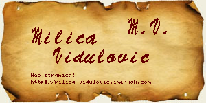 Milica Vidulović vizit kartica
